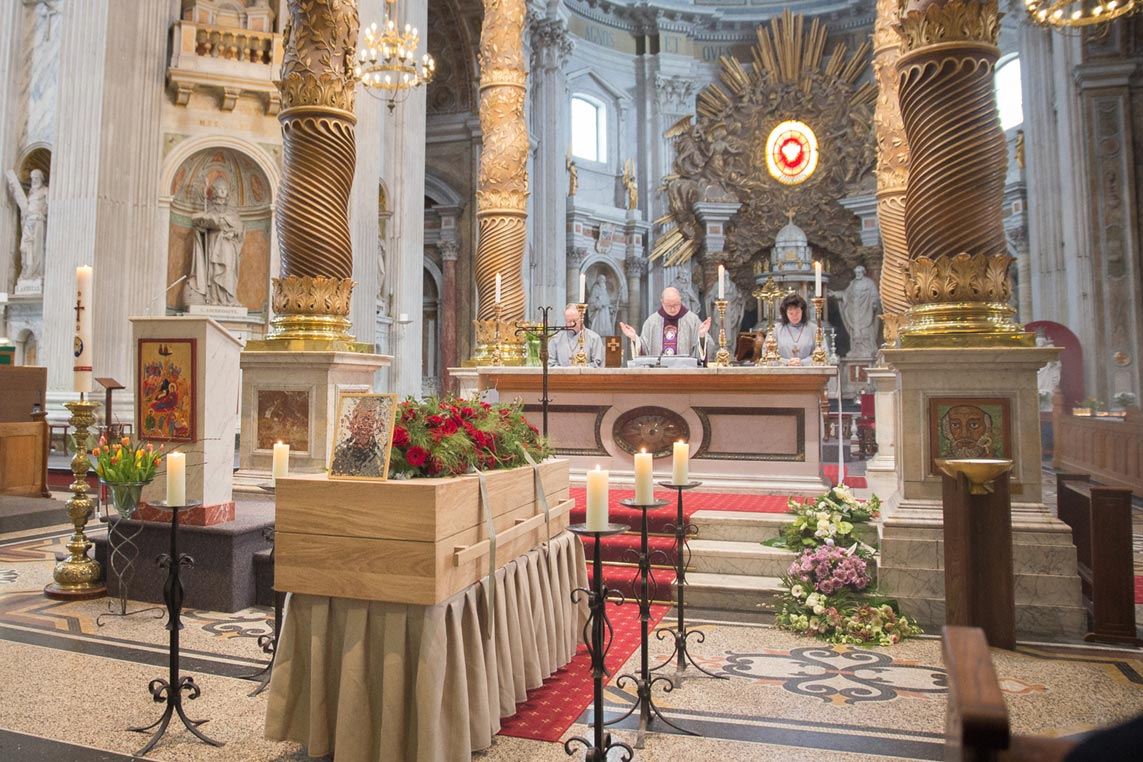 Afscheidsdienst in een kerk